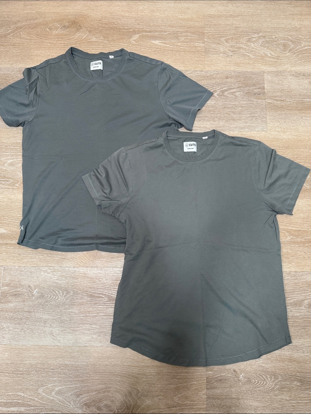 Cuts Clothing: Curve-Hem T-Shirt - Gray. BUNDLE = 2 Shirts (1 size L, 1 size M)